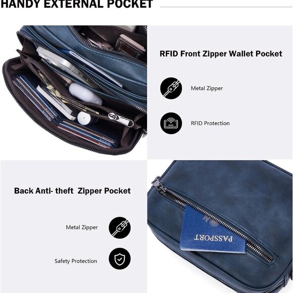 Crossbody Purses for Women Trendy,Vegan Leather Medium Crossbody Bag,Women's Cro - Picture 6 of 7